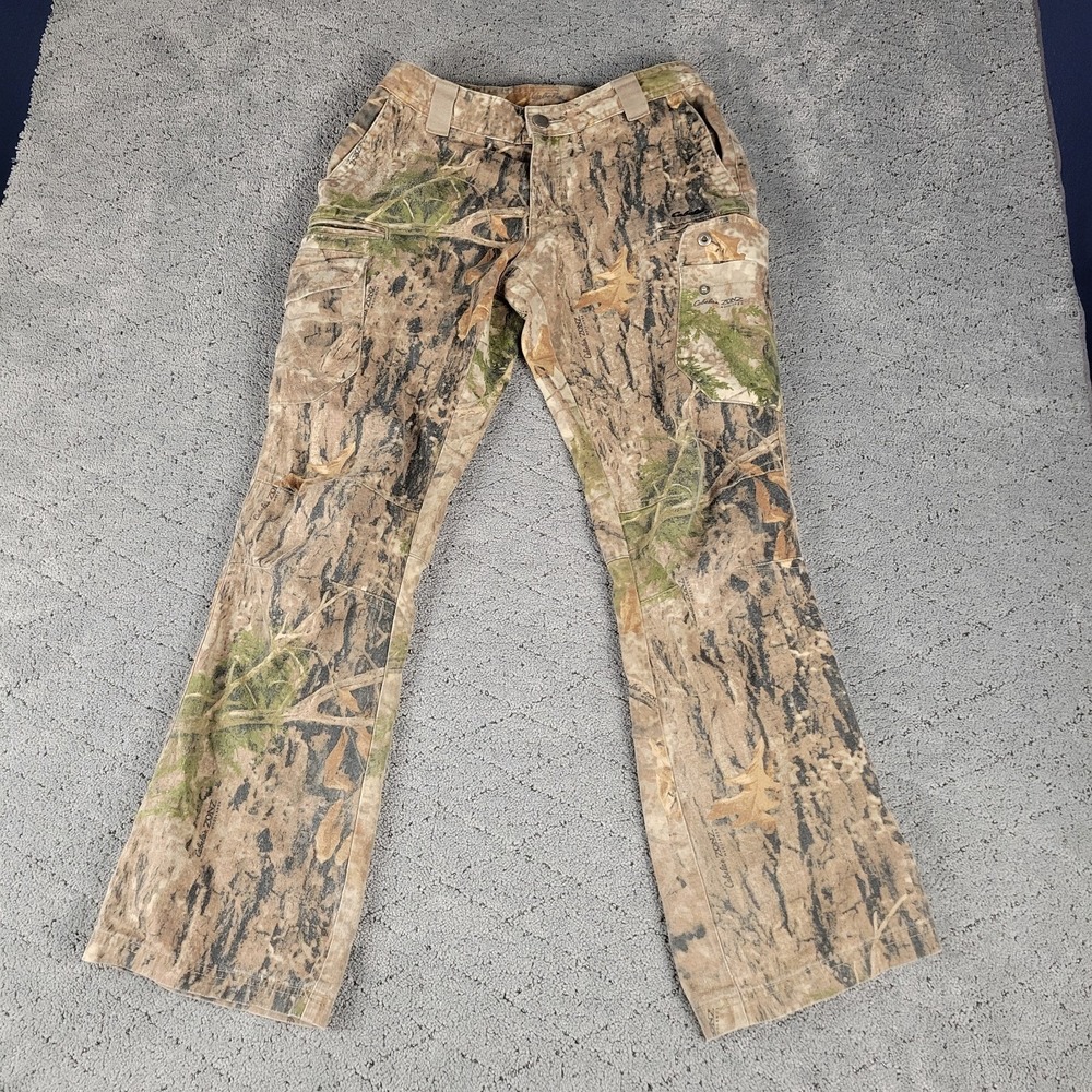 Cabelas Pants Womens 4 Camo Cargo Zonz Woodlands Bootcut Hunting Camping Hiking